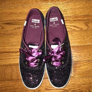 Black cherry glitter Kate Spade Keds Size 9